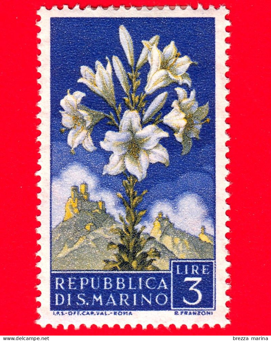 Nuovo - ML - SAN MARINO - 1957 - Fiori - 2ª Emissione - Giglio - 3 - Ongebruikt