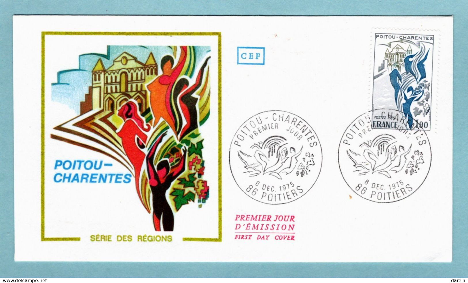 FDC France 1975 - Série Régions - Poitou-Charentes - YT 1851 - 86 Poitiers - 1970-1979