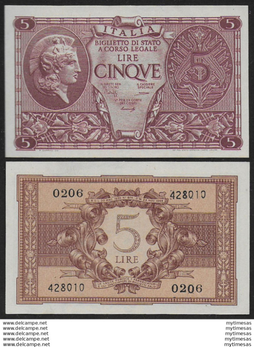 1944-47 Lire 5 Atena Elmata FDS BI 66 Alfa - Altri & Non Classificati