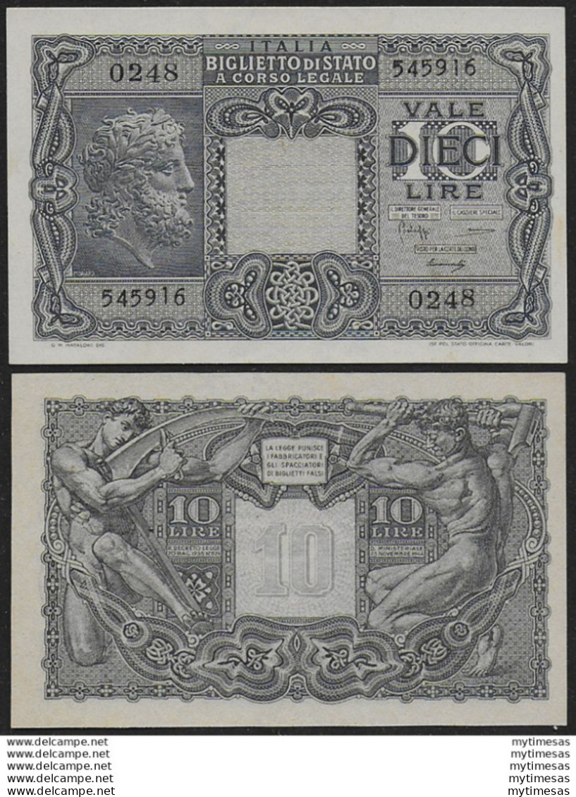 1947 Lire 10 Testa Di Giove FDS Rif BS 19B Gigante - Otros & Sin Clasificación