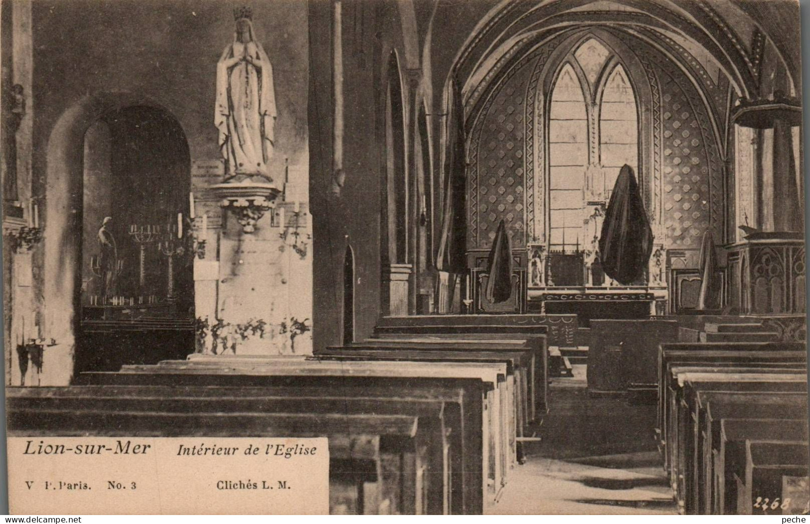 N°430 W -cpa Lion Sur Mer -intérieur De L'église- - Other & Unclassified