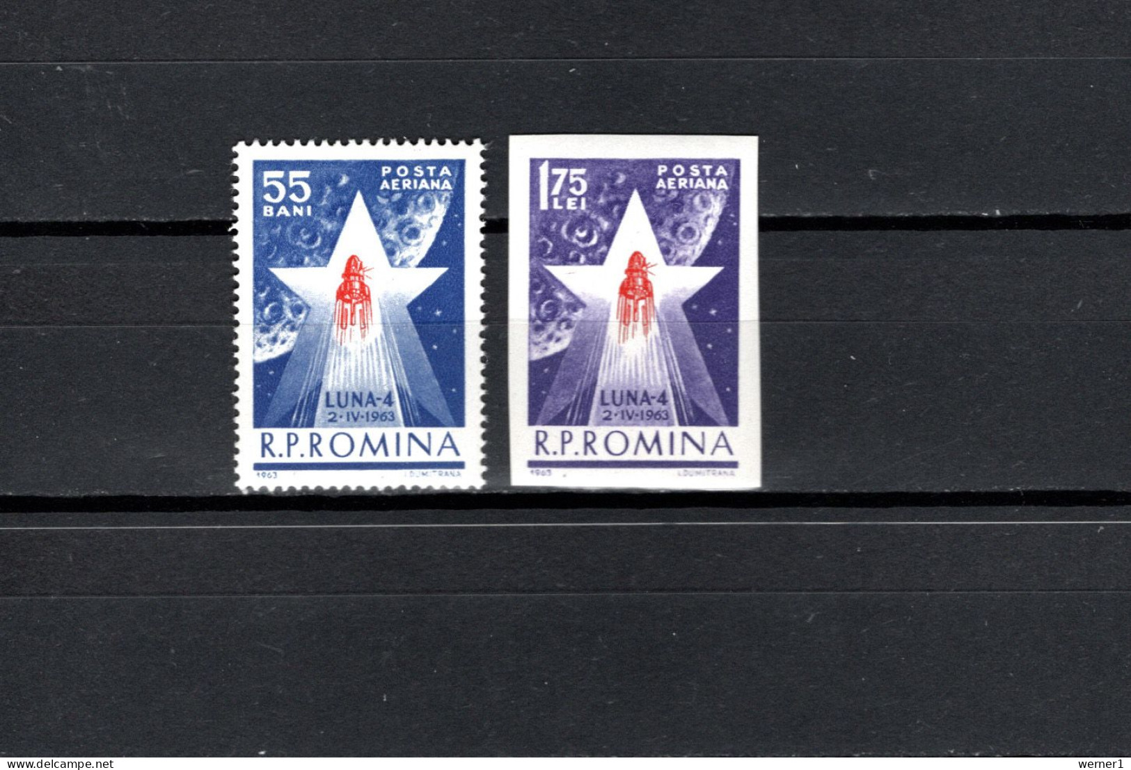 Romania 1963 Space, Luna 4 Set Of 2 MNH - Europe