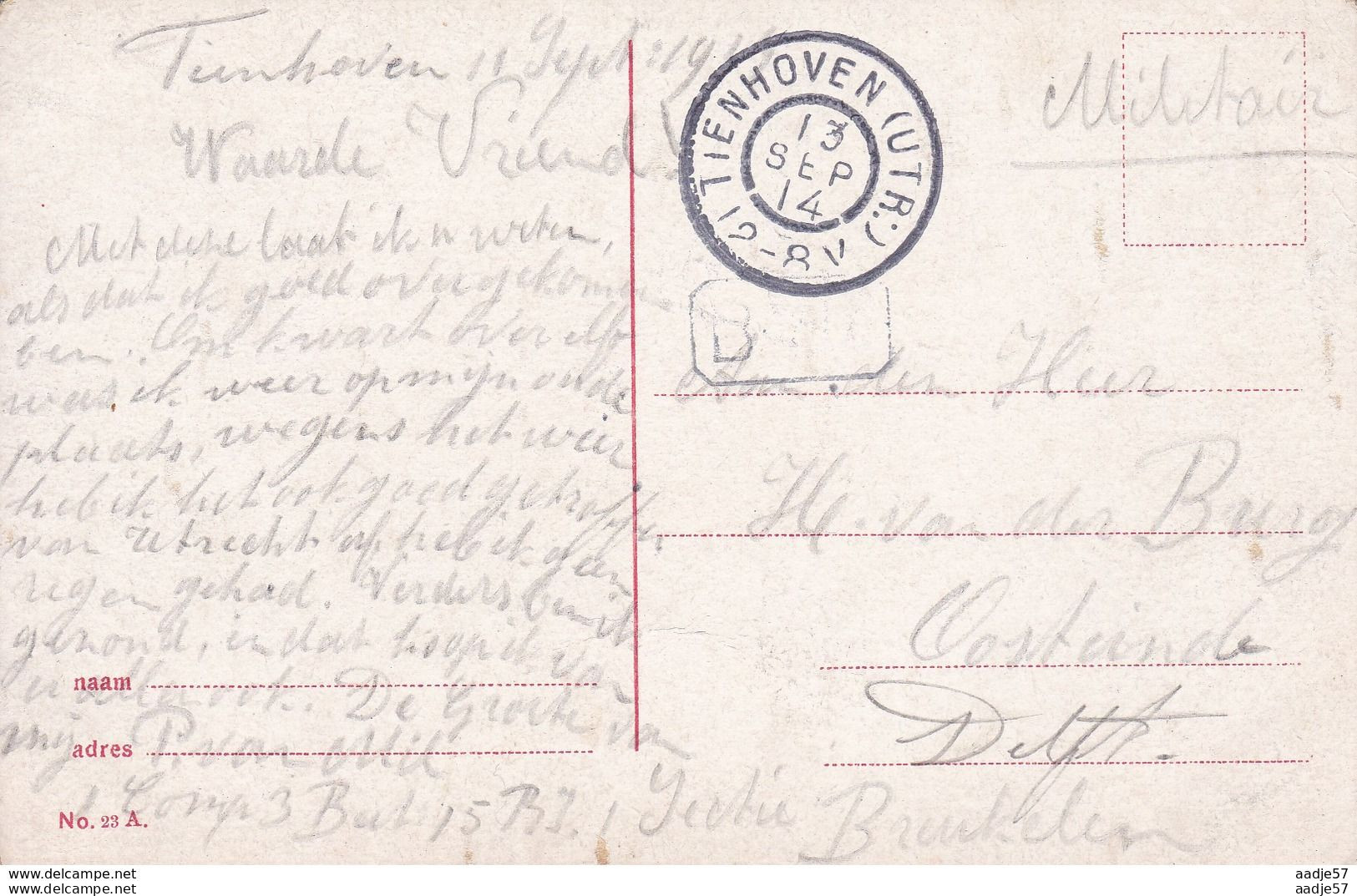 Scheveningse Bosjes 1914 Stempel Tienhoven - Den Haag ('s-Gravenhage)