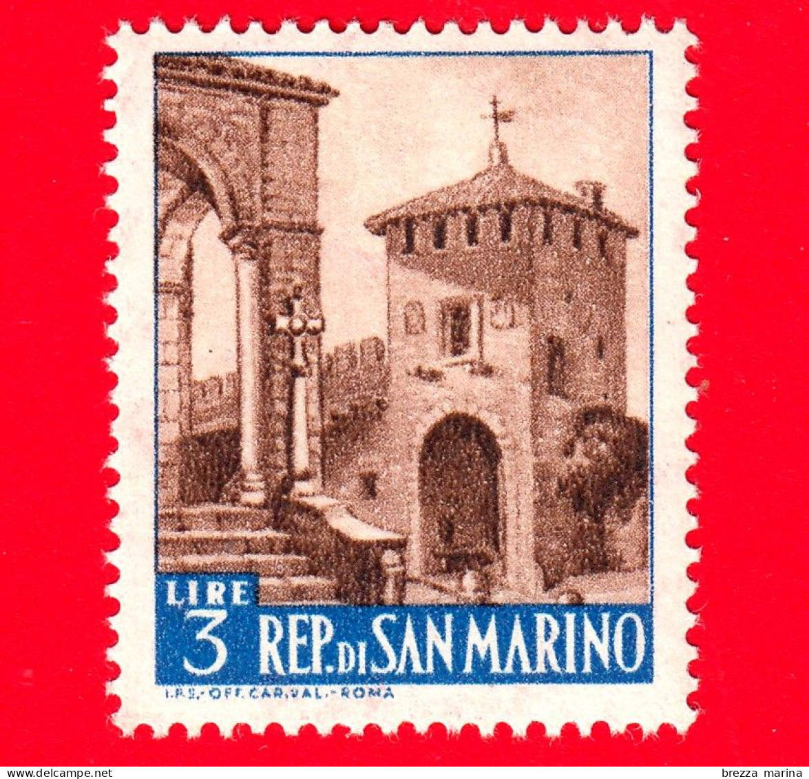 Nuovo - ML - SAN MARINO - 1957 - Vedute Di San Marino - Porta Della Città - 3 L. - Ongebruikt