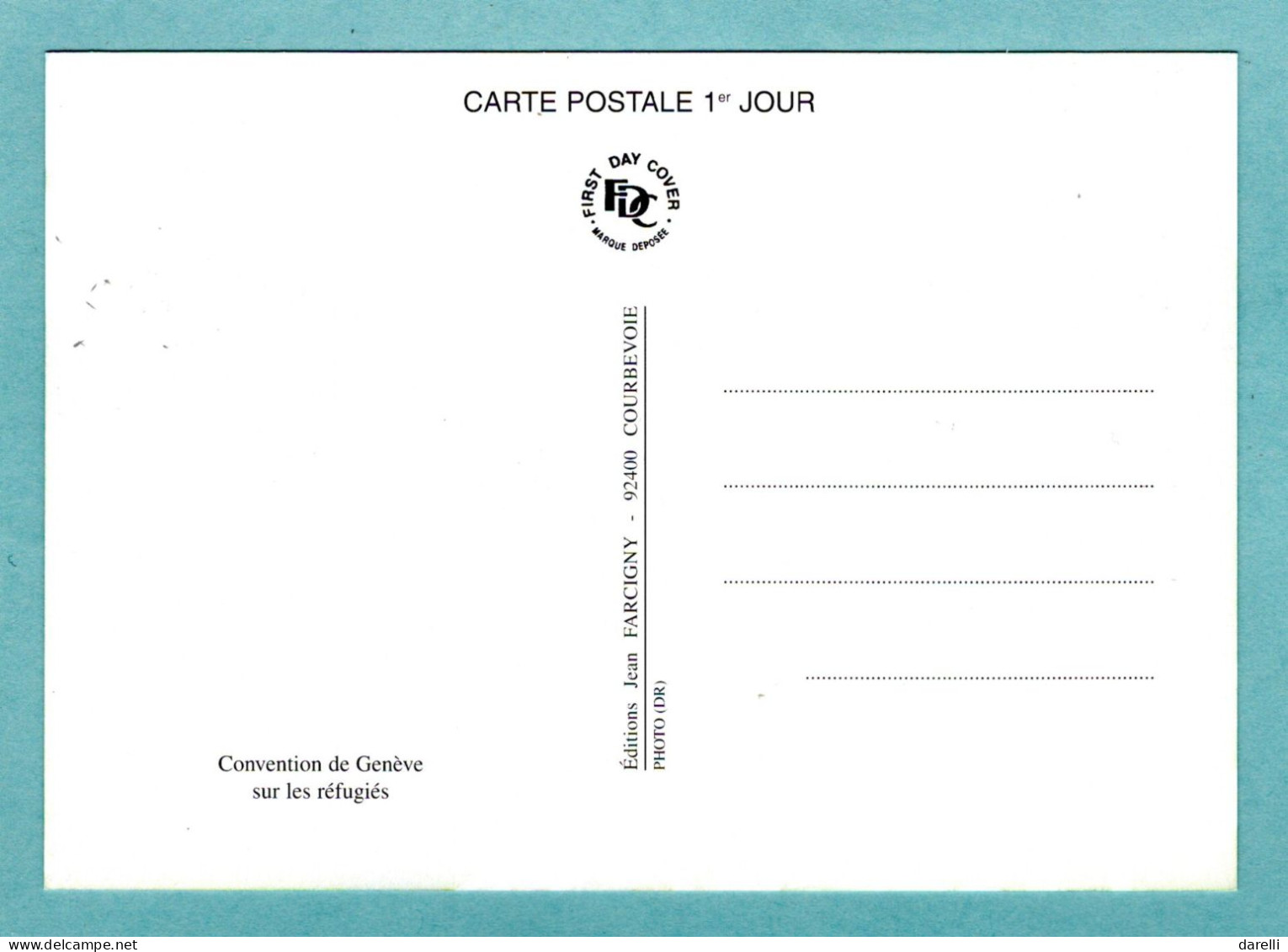 Carte Maximum 2001 - Cinquantenaire De La Convention De Genève Relative Aux Réfugiés - YT 3416 - Paris - 2000-2009