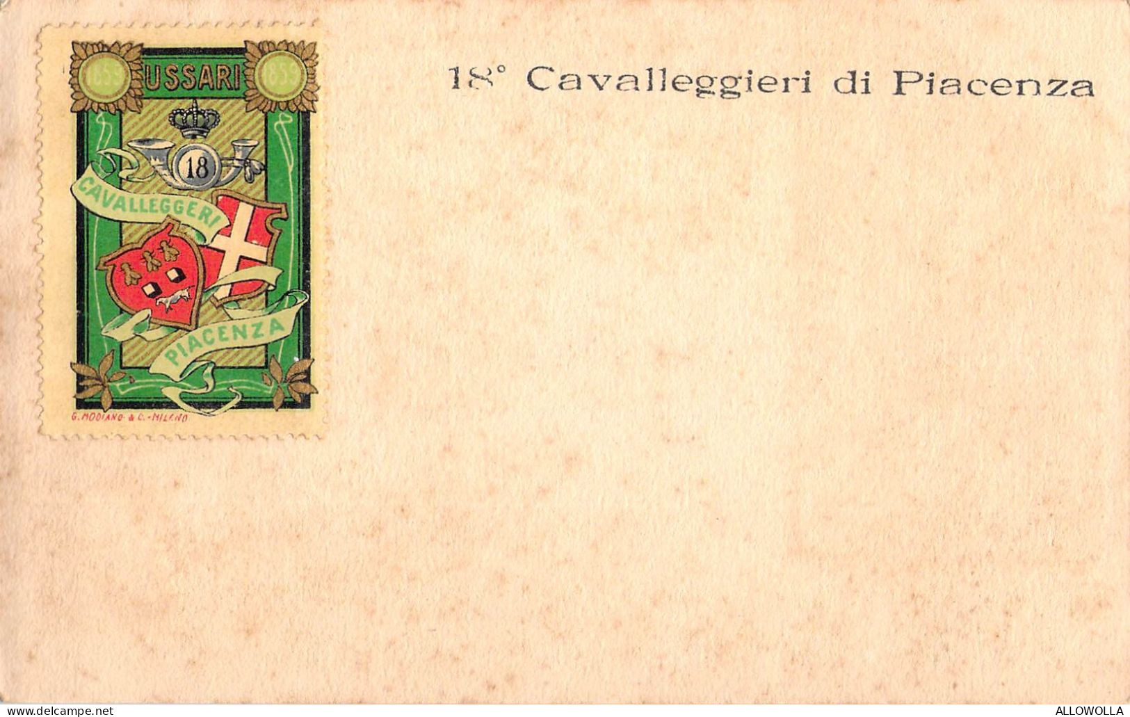 26742 " 18° REGGIMENTO CAVALLEGGERI DI PIACENZA " -CART. POST. NON SPED. - Regiments