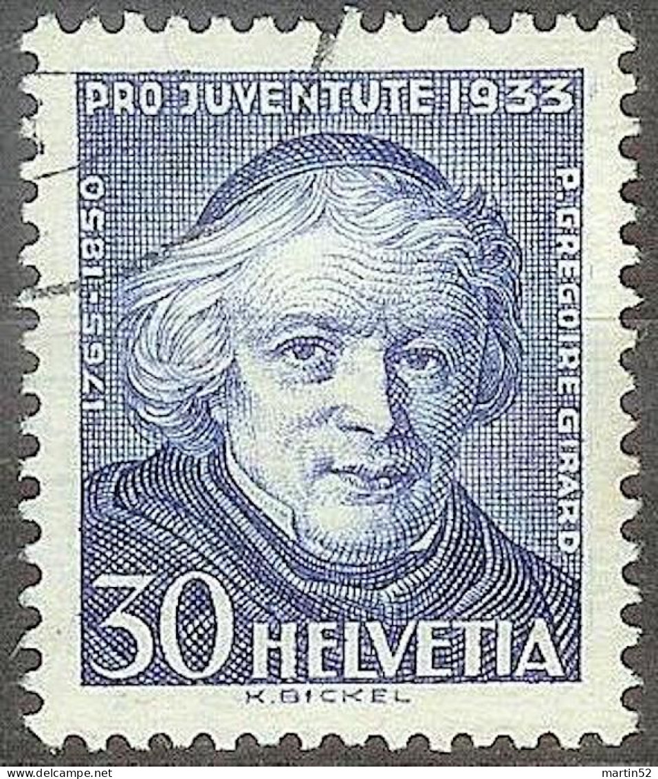 Schweiz Suisse Pro Juventute 1933: Grégoire Girard Zu WI 68 Mi 269 Yv 270 Mit Eck-Stempel Unlesbar (Zu CHF 15.00) - Theologen