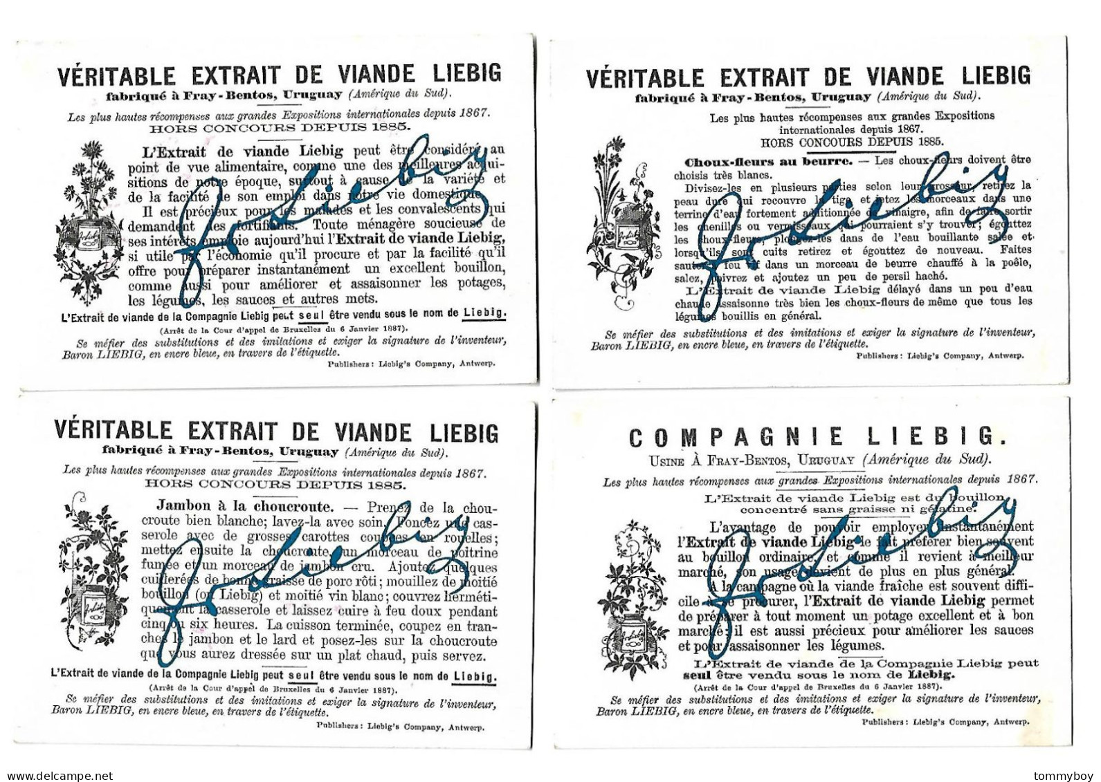 S 446 , Liebig 6 Cards, La Gent Ailée - Liebig