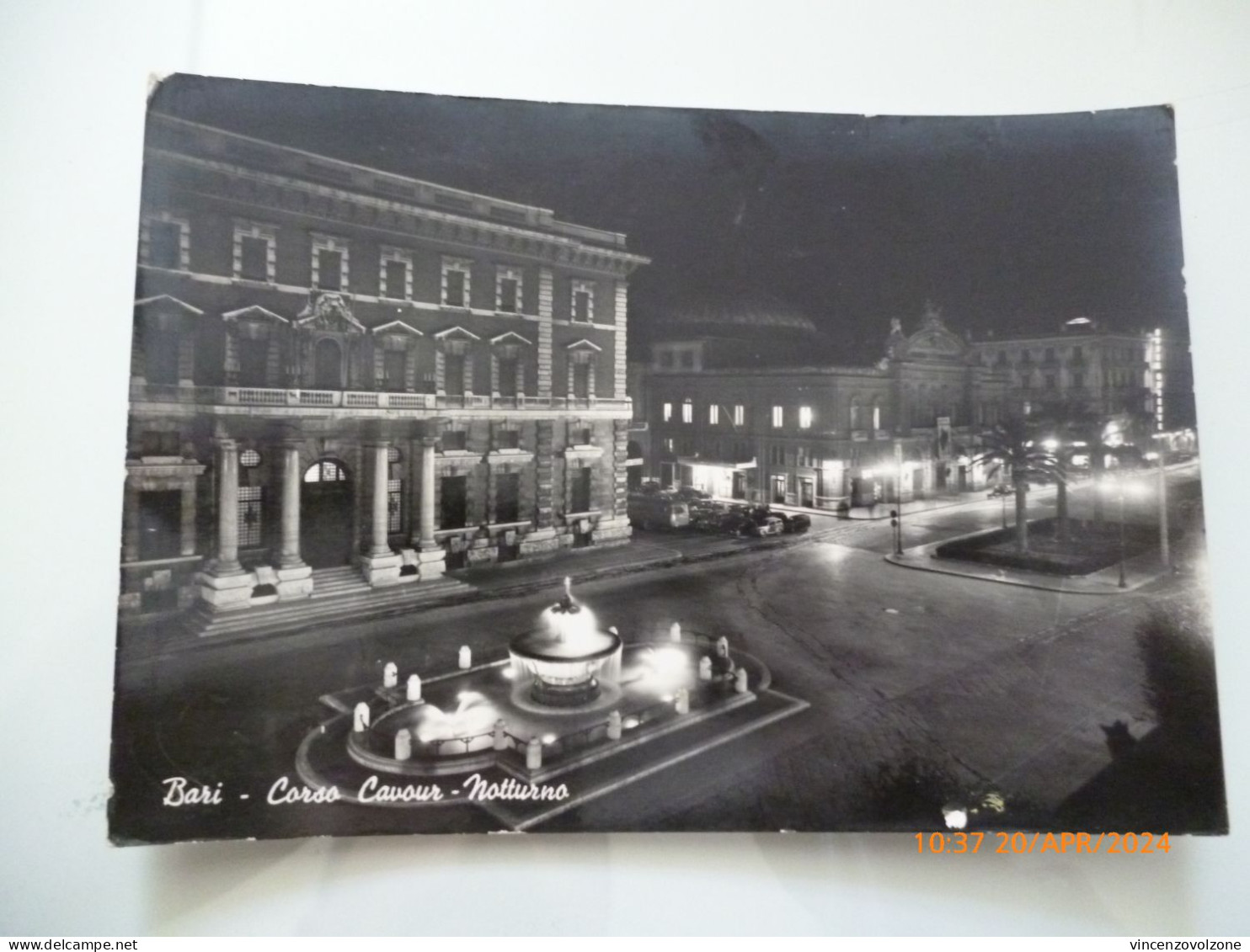 Cartolina Viaggiata "BARI Corso Cavour - Notturno" 1960 - Bari