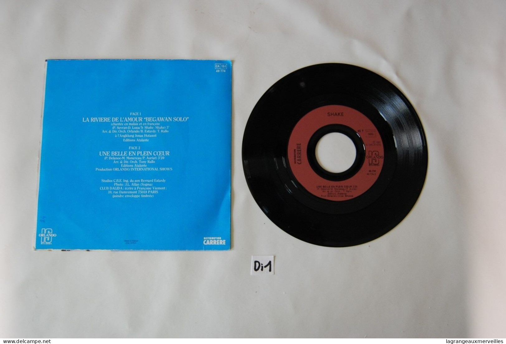 Di1- Vinyl 45 T - SHAKE - Les Rivières De L'amour - Other - French Music