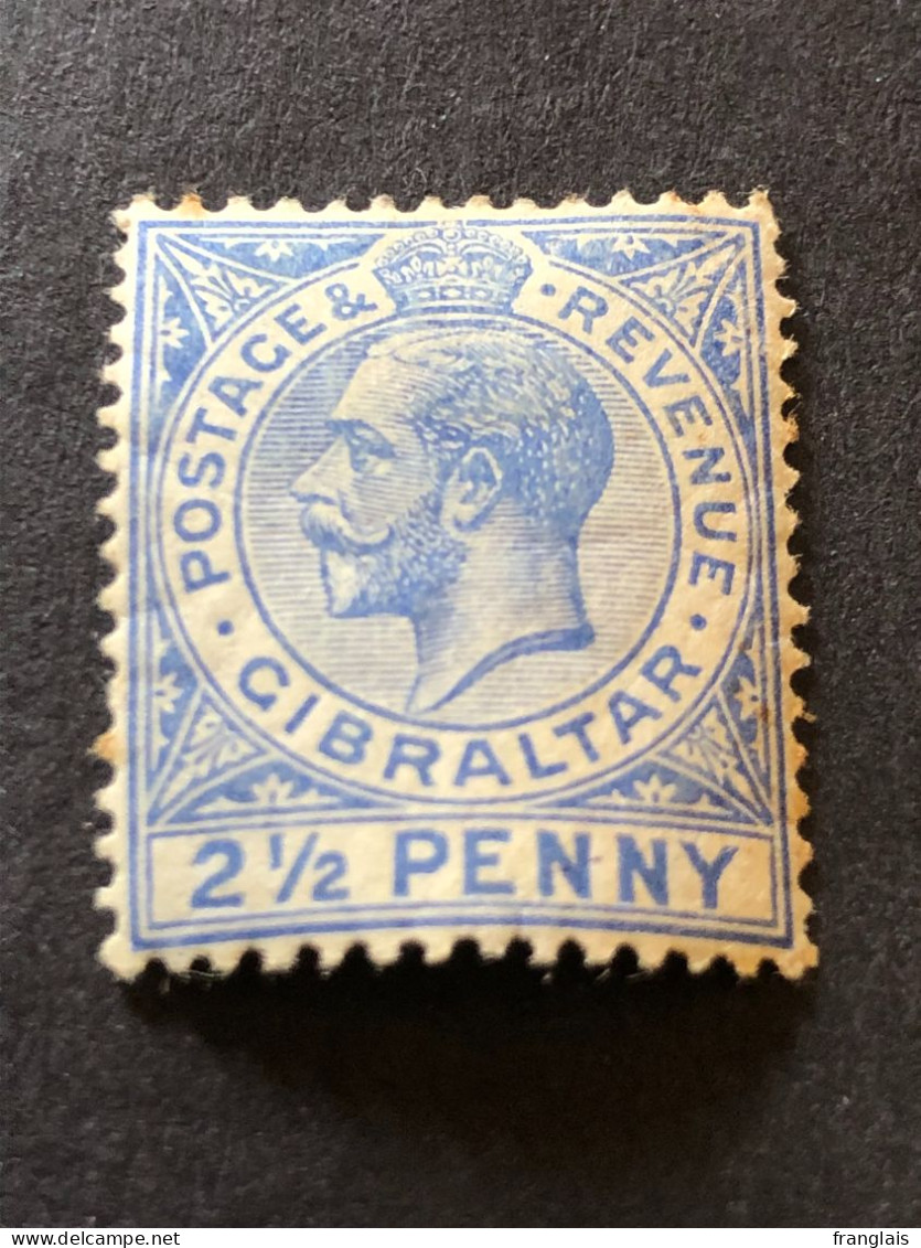 GIBRALTAR  SG 79  Crown CA Wmk  2½d Blue  MH* - Gibraltar