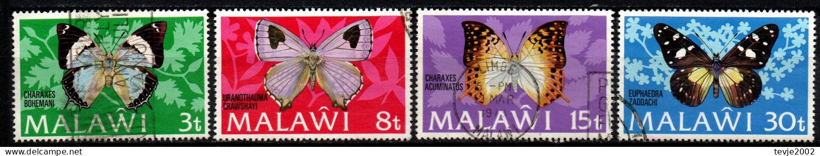 Malawi 1973 - Mi.Nr. 195 - 198 I - Gestempelt Used - Tiere Animals Schmetterlinge Butterflies - Schmetterlinge