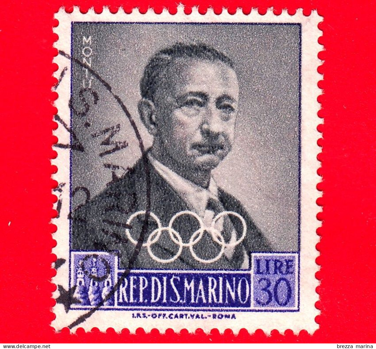 SAN MARINO - Usato - 1959 - Dirigenti Del Comitato Olimpico Internazionale - Carlo Montù - 30 - Used Stamps