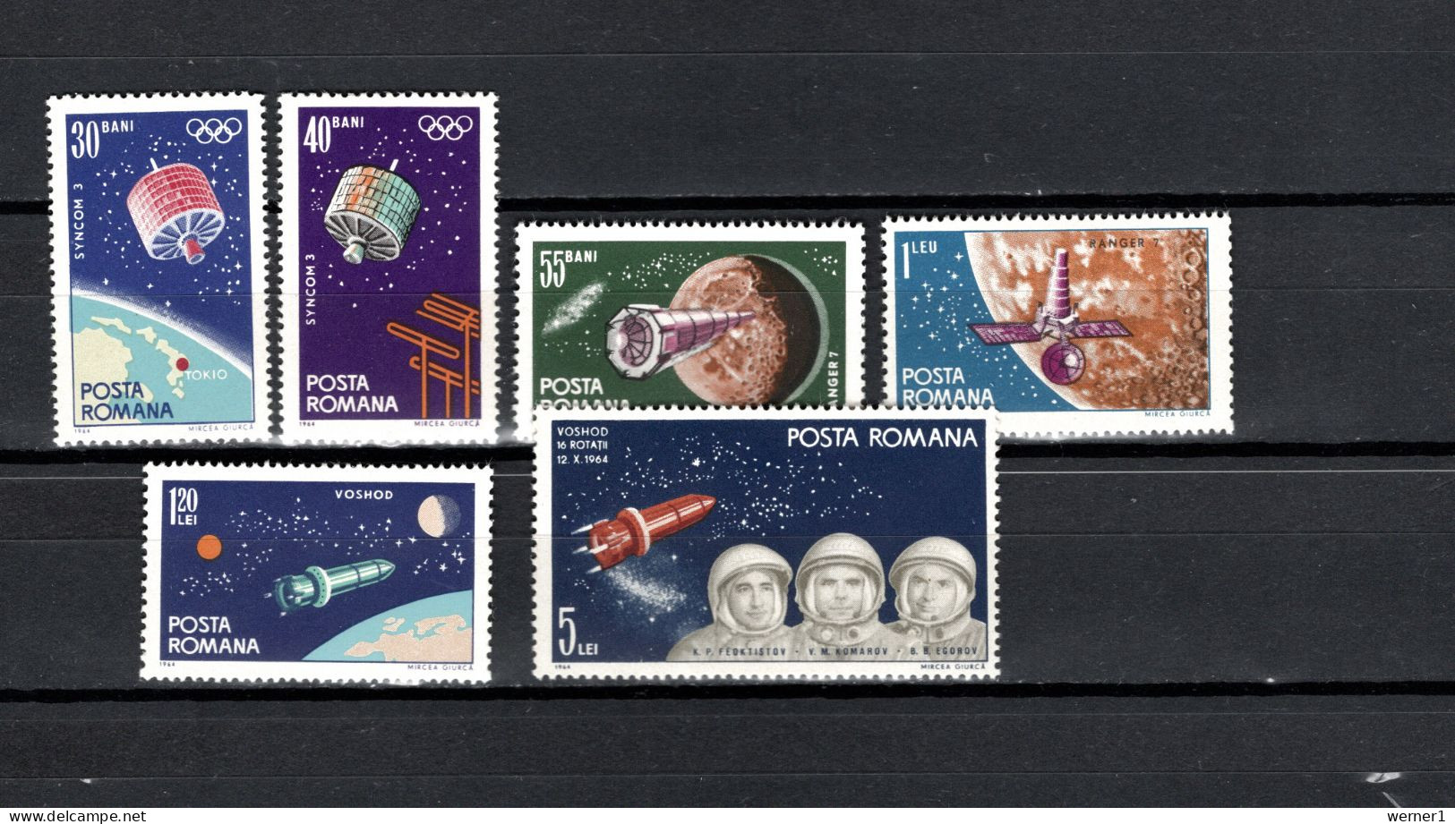 Romania 1965 Space, Olympic Games Tokyo Set Of 6 MNH - Europa