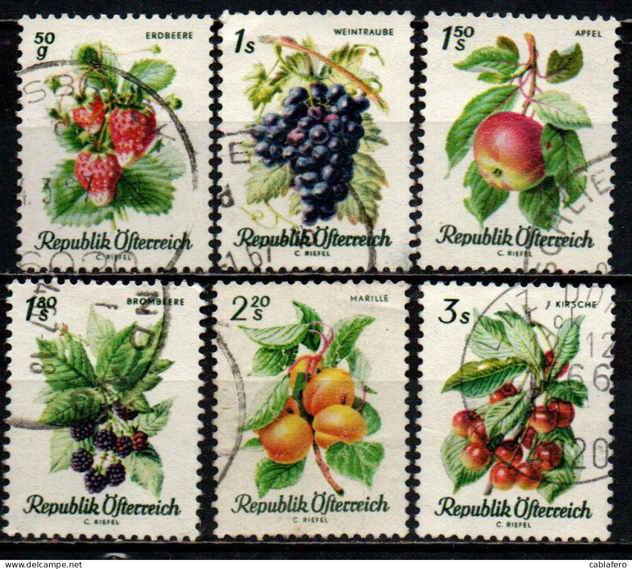 AUSTRIA - 1966 - SERIE FRUTTA - USATI - Usados