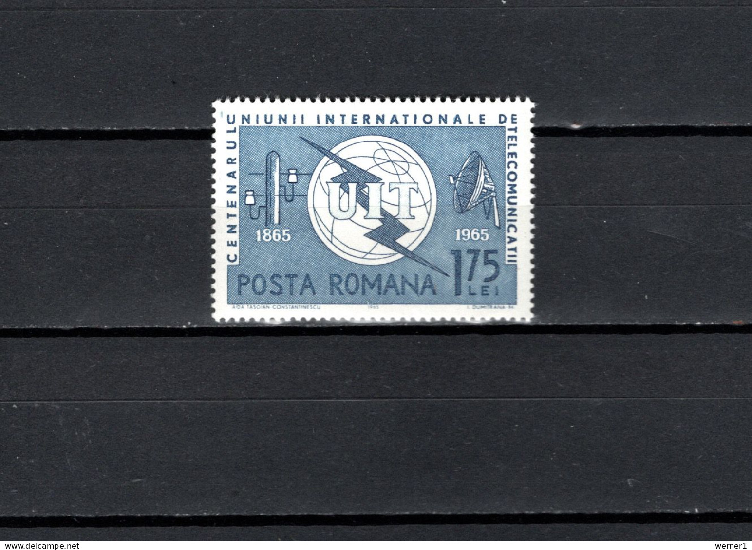 Romania 1965 Space, ITU Centenary Stamp MNH - Europe