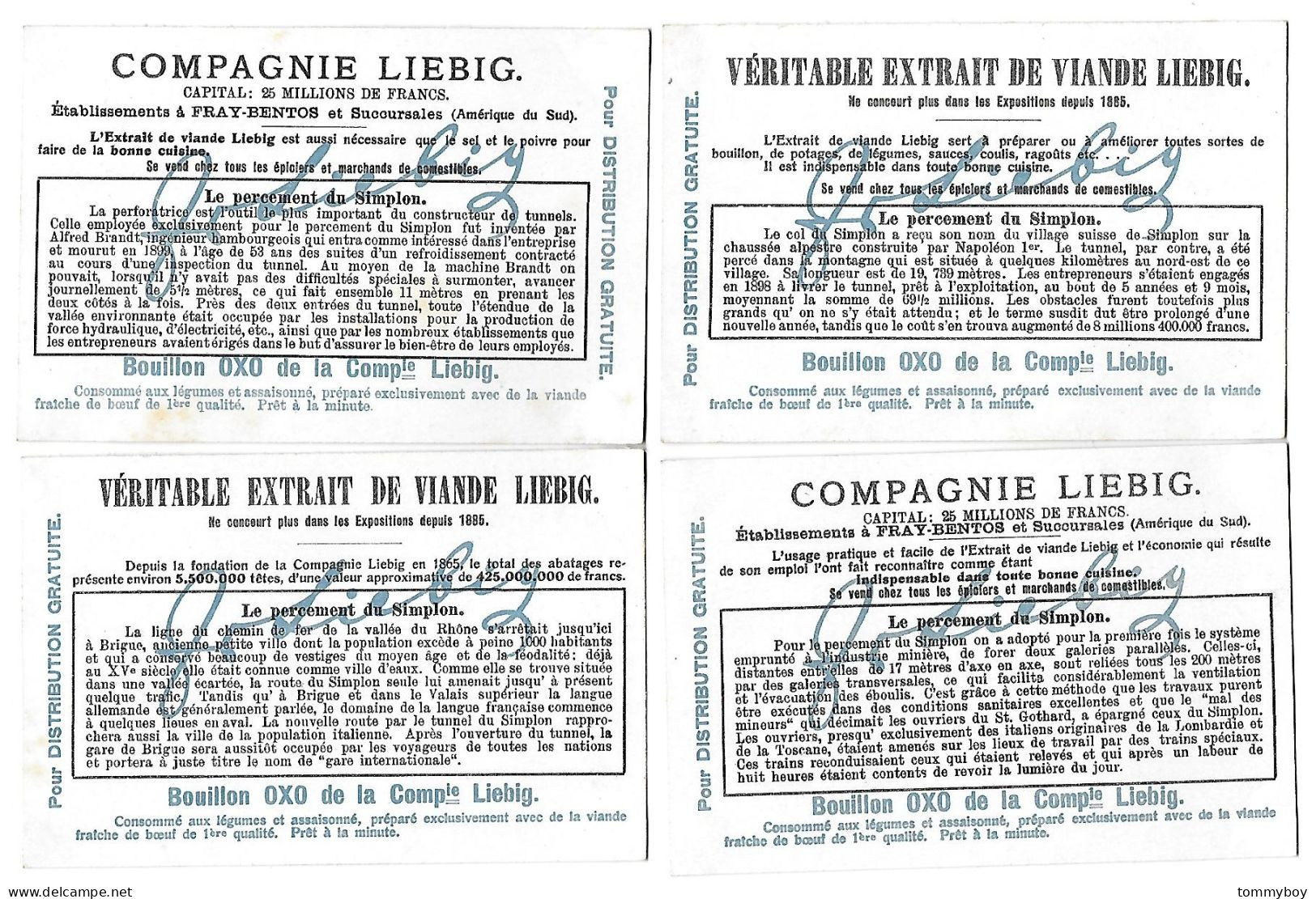 S 870, Liebig 6 Cards, Le Percement Du Tunnel Du Simplon (some Spots) - Liebig