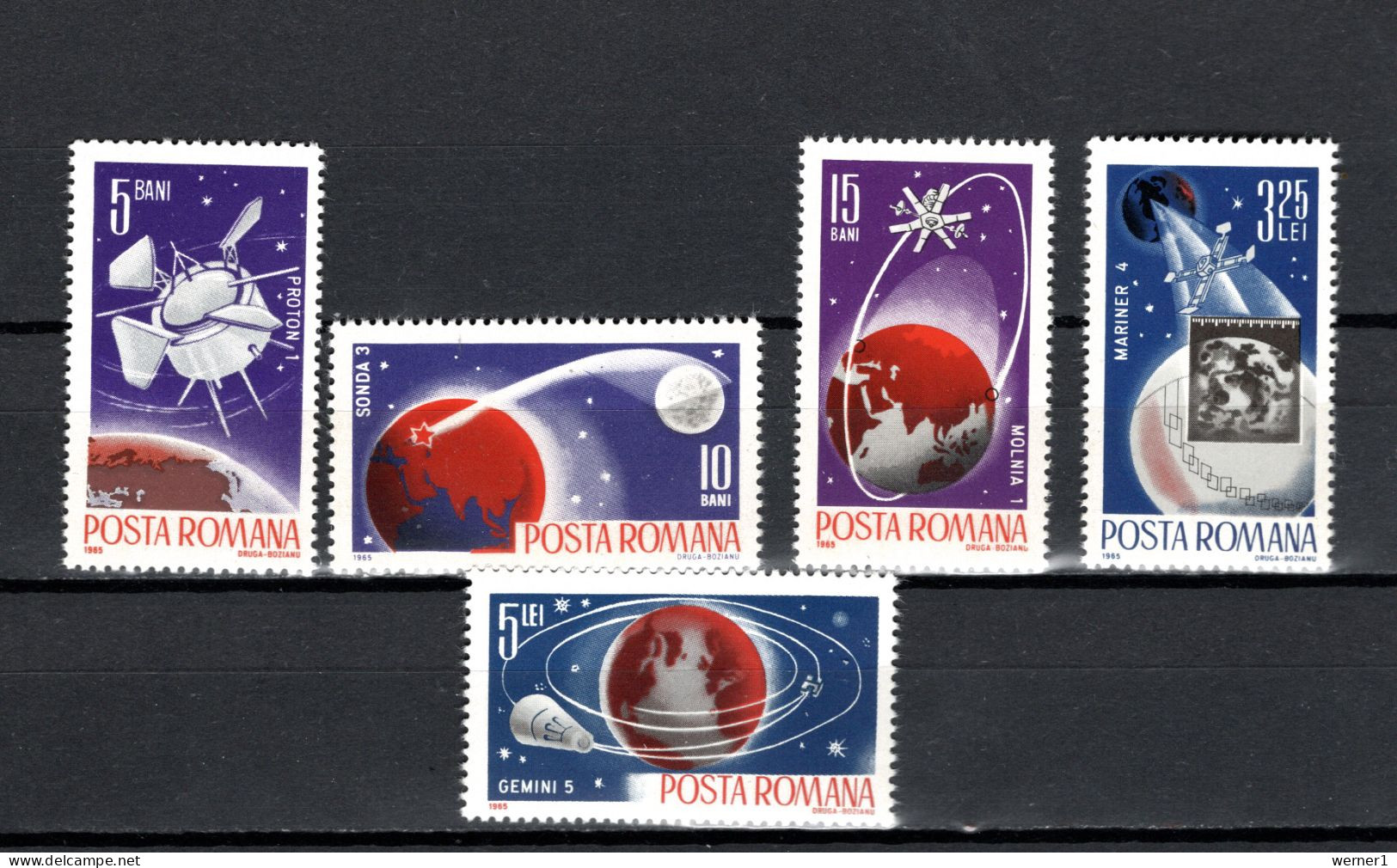 Romania 1965 Space, Set Of 5 MNH - Europa