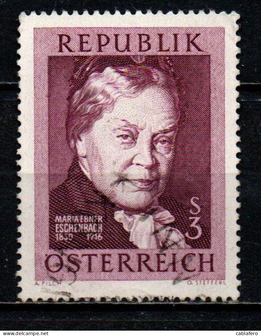 AUSTRIA - 1966 - M. E. VON ESCHENBACH - DRAMMATURGO E PREMIO NOBEL - USATO - Usados