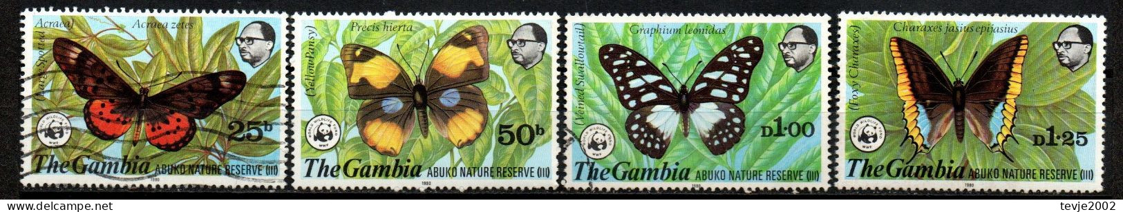 Gambia 1980 - Mi.Nr. 403 - 405 - Postfrisch MNH + Gestempelt Used - Tiere Animals Schmetterlinge Butterflies - Schmetterlinge