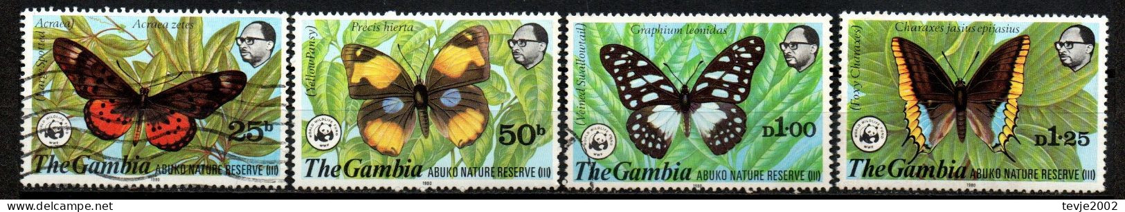 Gambia 1980 - Mi.Nr. 403 - 405 - Postfrisch MNH + Gestempelt Used - Tiere Animals Schmetterlinge Butterflies - Mariposas