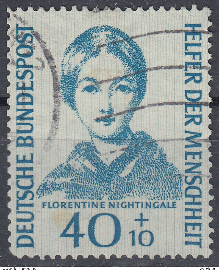 GERMANY 1955, FLORENCE NIGHTINGALE (1820-1910), SEPARATE USED STAMP Of SERIES With GOOD QUALITY - Usati