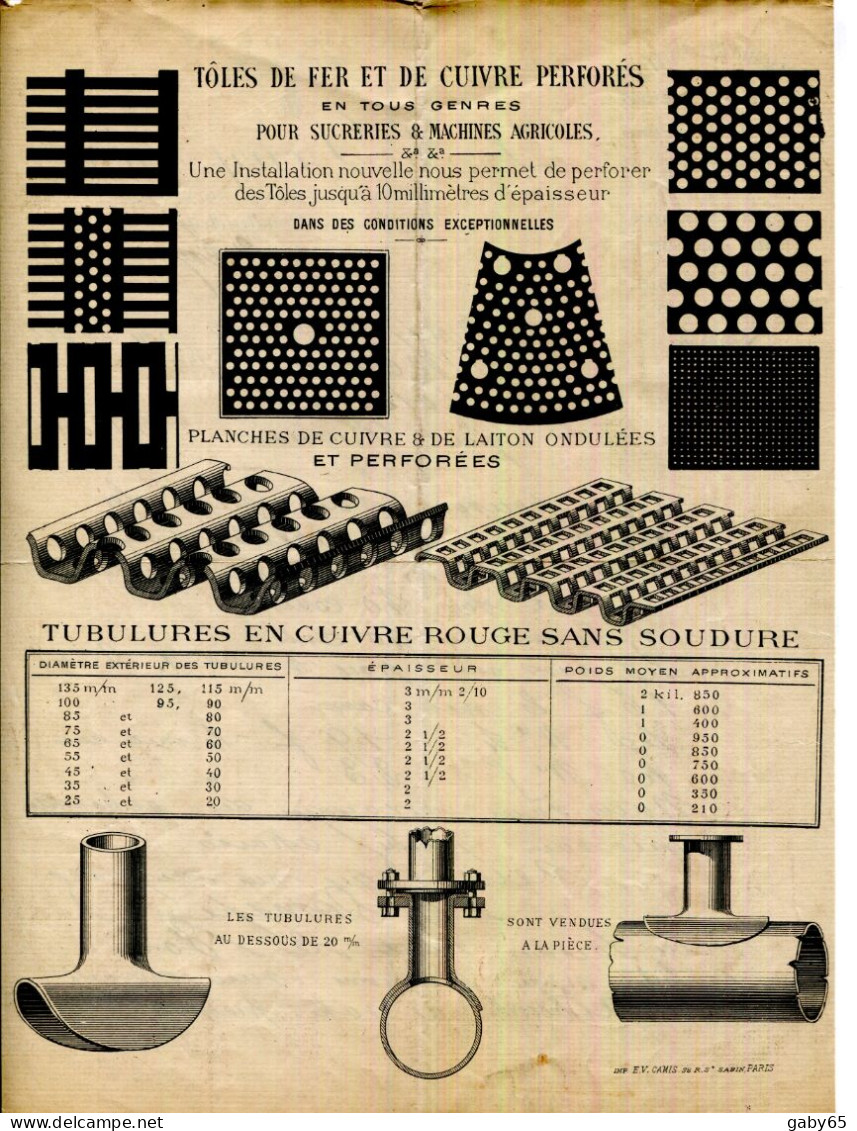 FACTURE.PARIS.MACHINES & OUTILS.USINE POUR LA PERFORATION DES MÉTAUX.L.P.DENY FRERES INGENIEURS CONTRUCTEURS. - Sonstige & Ohne Zuordnung