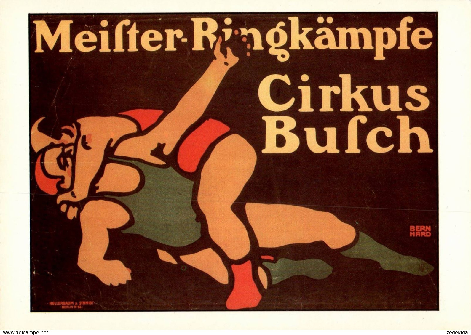 H1343 - TOP Zirkus Busch Plakat Werbekarte Werbung  - Planet Verlag DDR - Circo