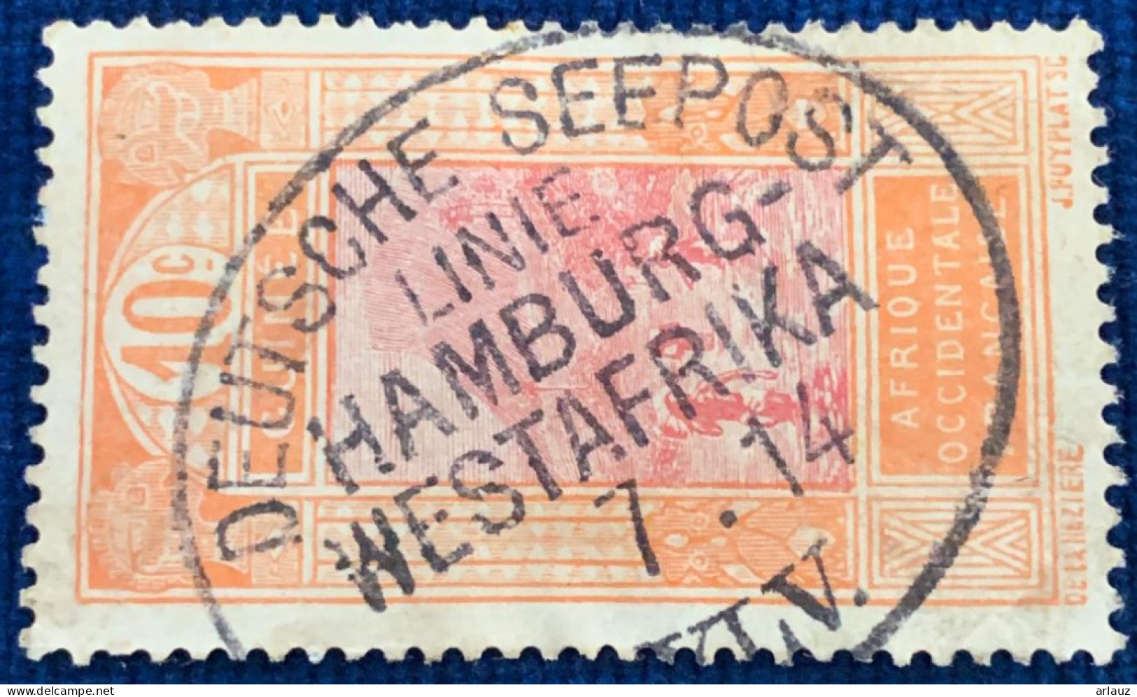 DEUTSCHE SEEPOST. Linie Hamburg WestAfrika .1914. Guinée Française N°67.24D8 - Camerun