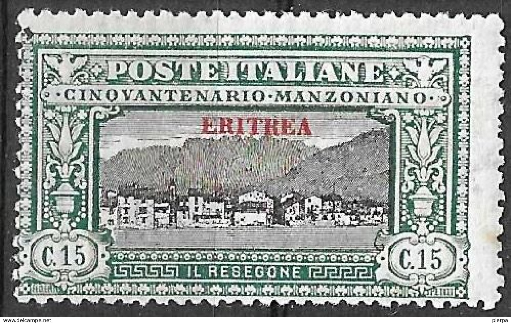 ERITREA - 1924 - MANZONI - CENT 15 - NUOVO MH*(YVERT 72 - MICHEL 75 - SS 72) - Erythrée