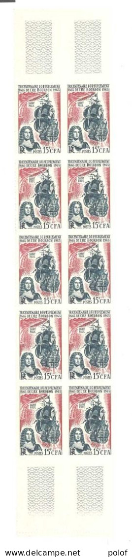 REUNION - CFA - Bande De 10 Timbres Neufs Sans Traces De Charnières - Yvert 365 - Bord De Feuille - Nuevos