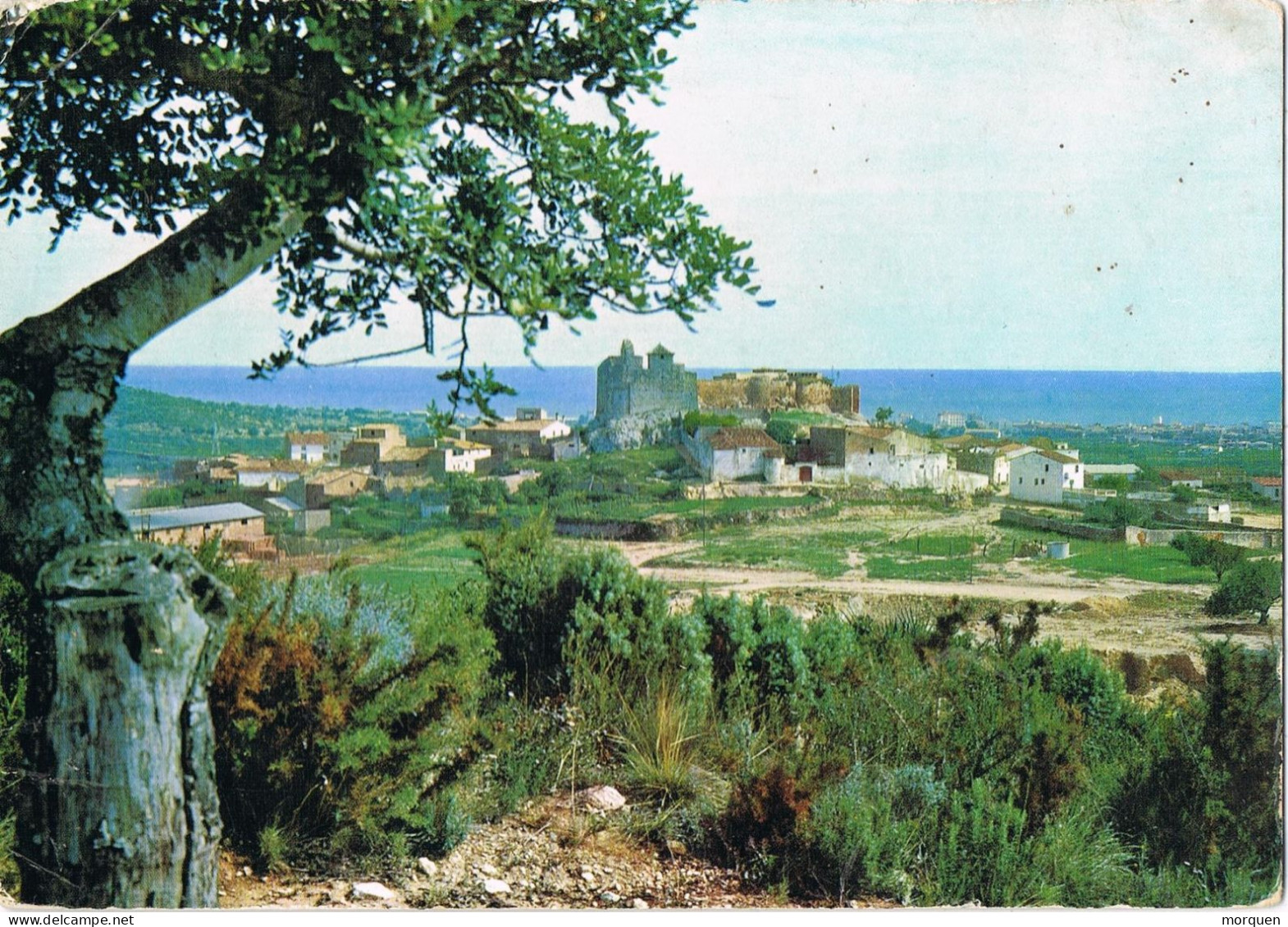 54838. Postal CALAFELL (Tarragona) 1965. Vista De La Poblacion Y El Castillo - Covers & Documents