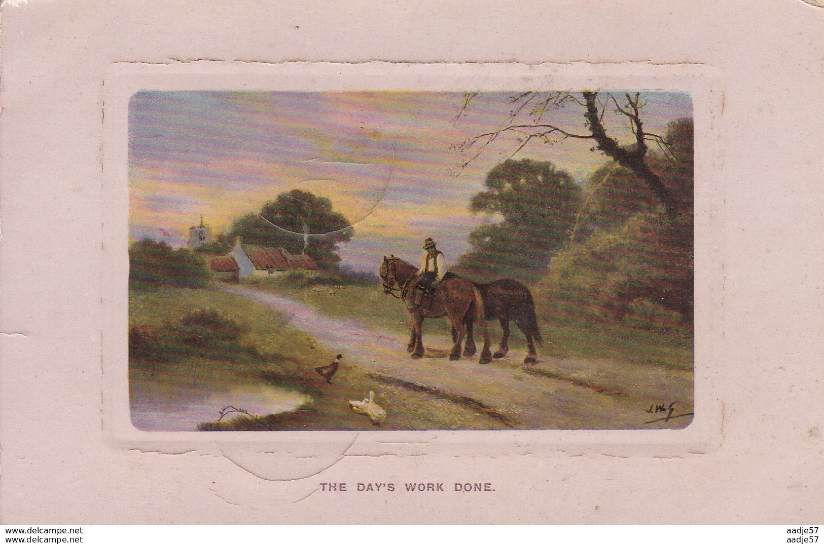 J.W.G. The Day's Work Done. Horses 1911 - Pferde