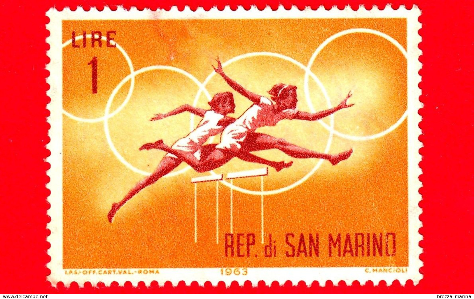 SAN MARINO - Usato - 1963 - Olimpiadi Di Tokio - Corsa Ad Ostacoli - 1 - Oblitérés