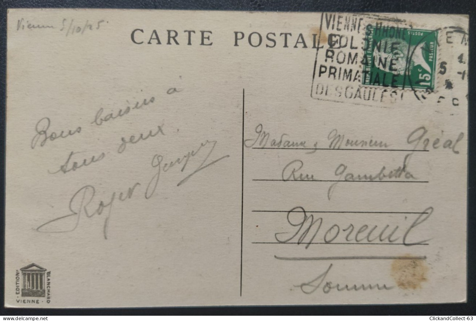 Carte Postale Vienne Oblitération Daguin Vienne 1925 - 1921-1960: Moderne