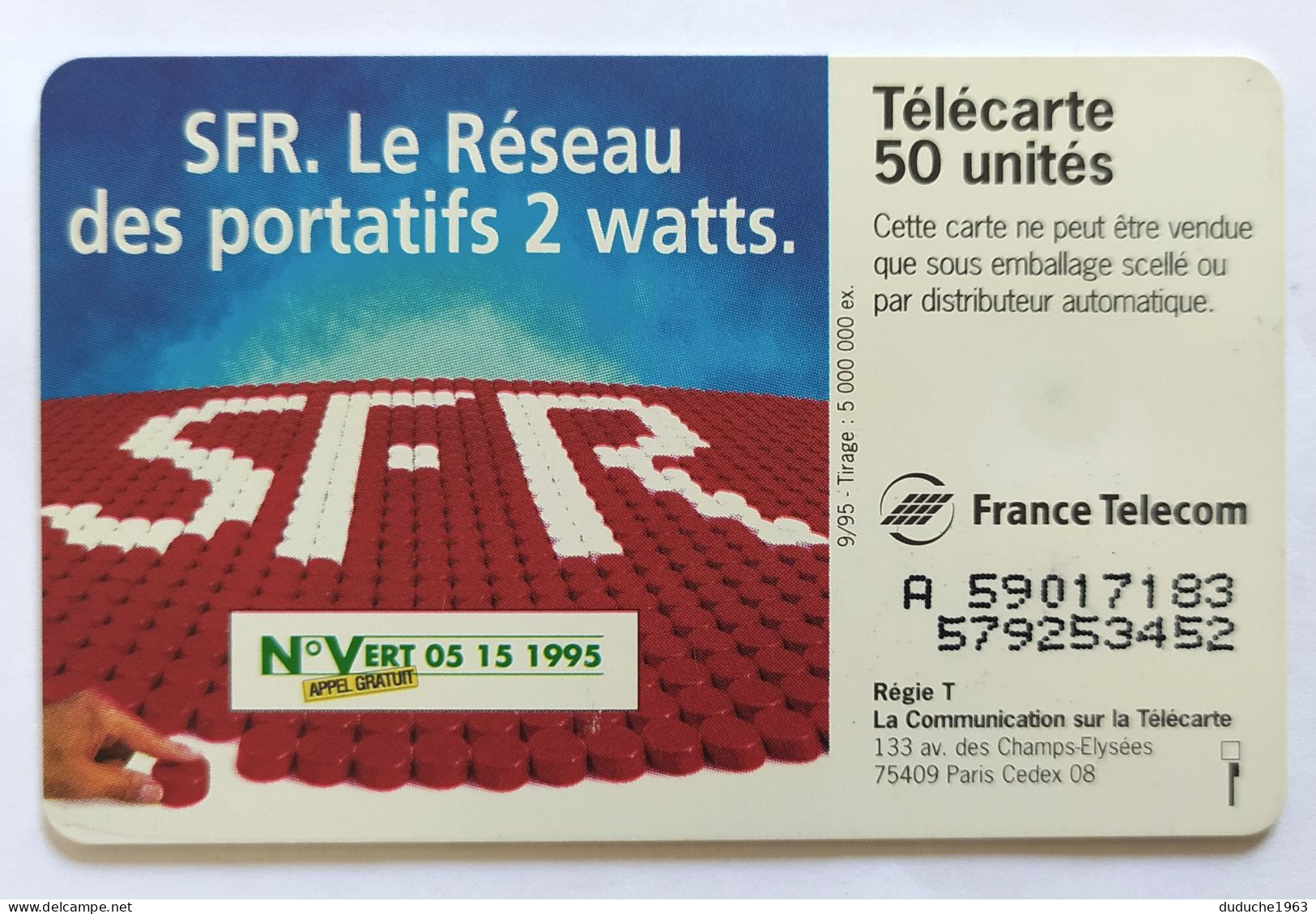 Télécarte France - SFR - Zonder Classificatie