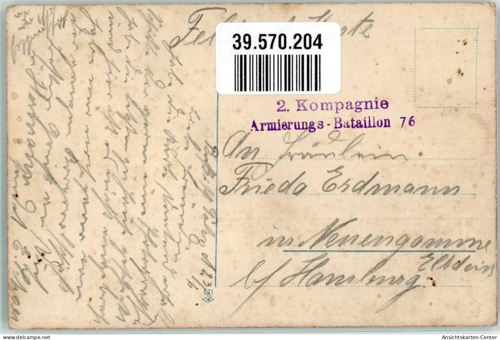 39570204 - Tracht/Brauchtum Sense  Feldpost WK I 2.Komp. Armierung-Bat. 76 - Pologne