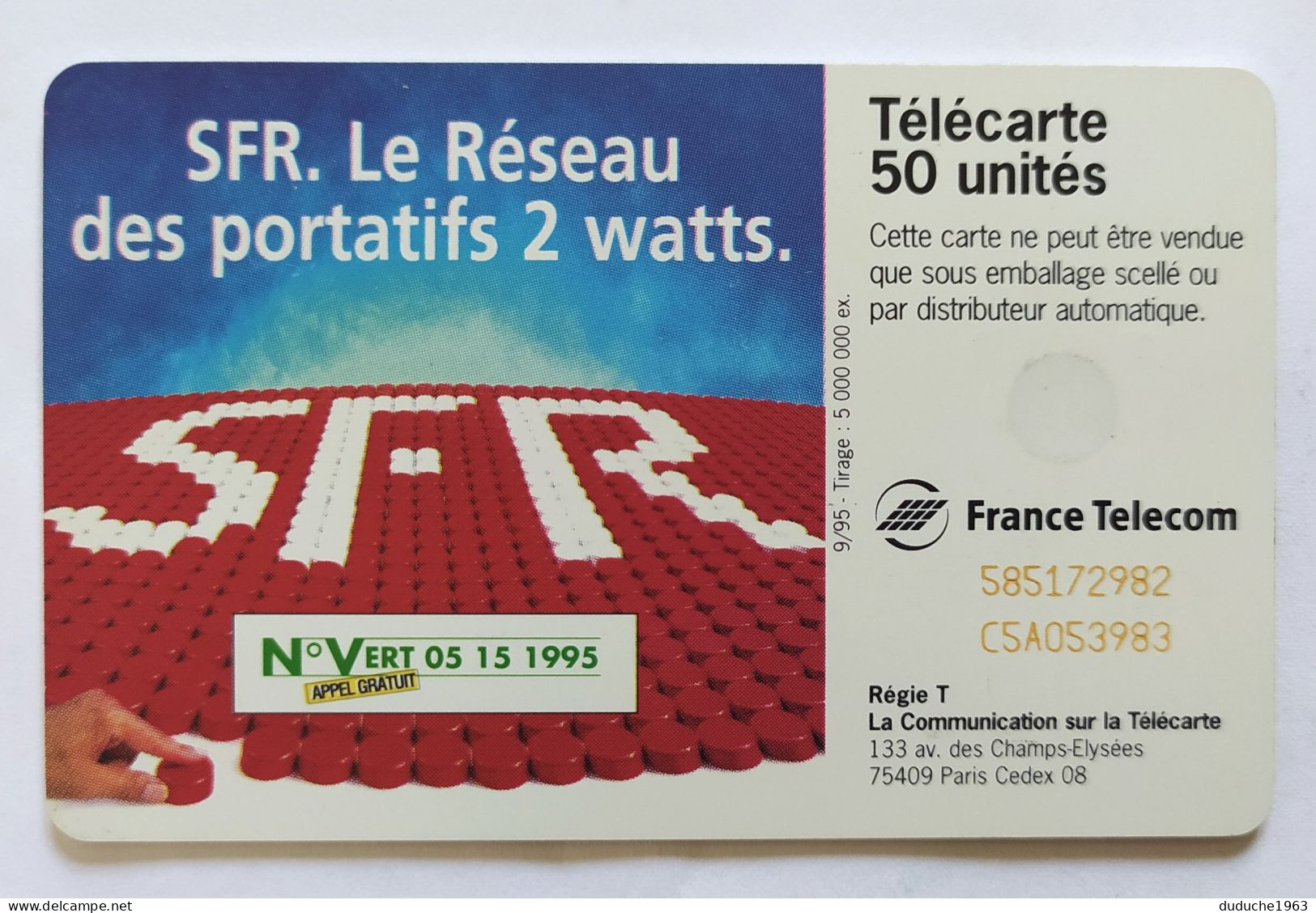 Télécarte France - SFR - Zonder Classificatie