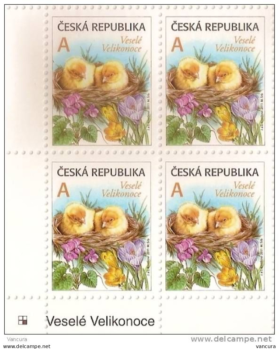 ** 677 Czech Republic Easter 2011 NOTICE POOR SCAN! BUT THE BLOCK IS FINE. - Ongebruikt