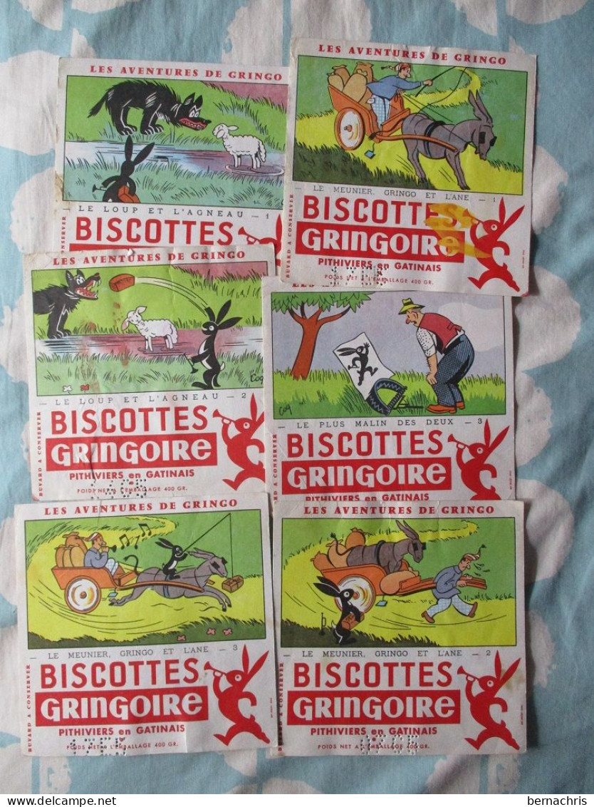 Lot De 6 Buvards Biscottes Gringoire - Biscotti