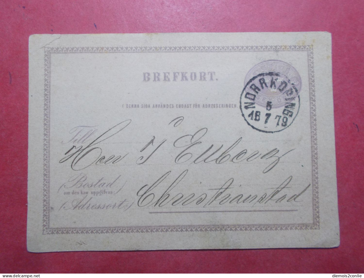 Marcophilie SUEDE Entier Postal 04/07/1879 (B310) - Postal Stationery