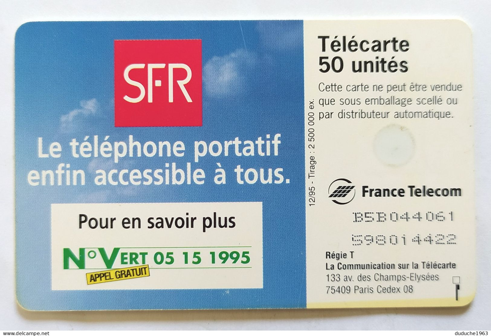 Télécarte France - SFR - Zonder Classificatie