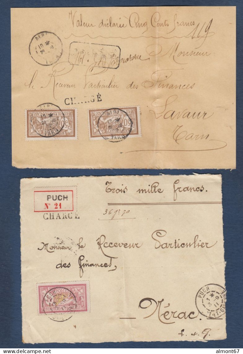 Lot De 8 Devants De Lettres Chargées Affranchies Avec Des Merson - Lettres & Documents