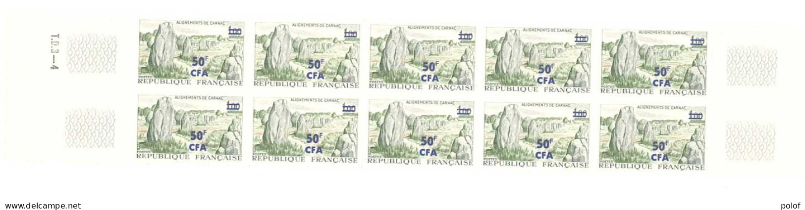 REUNION - CFA - Bande De 10 Timbres Neufs Sans Traces De Charnières - Yvert 375 - Bord De Feuille Numéroté - Nuevos