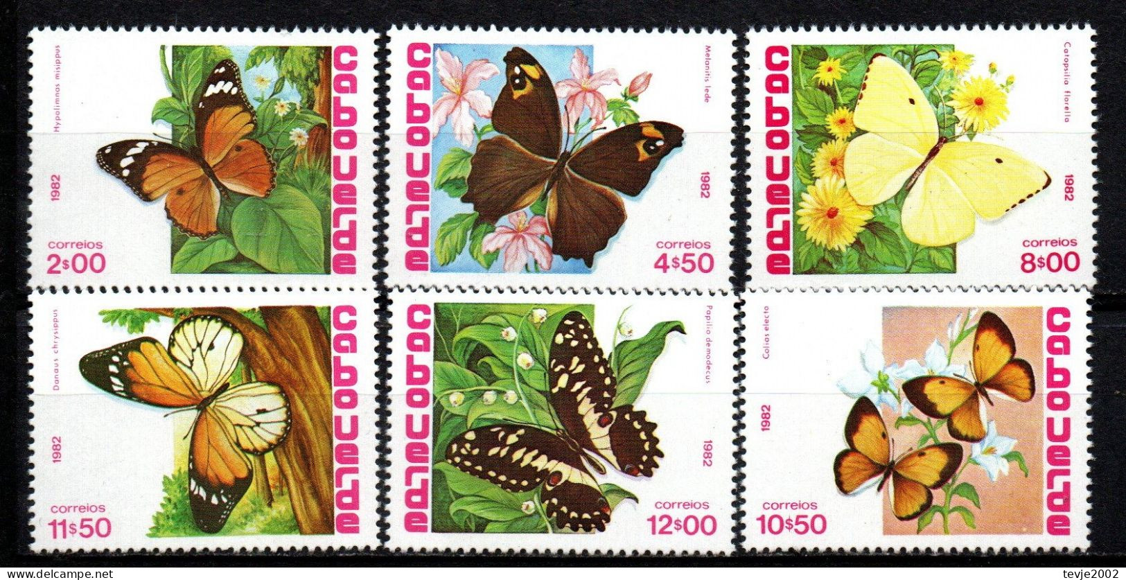 Kapverde Cabo Verde 1982 - Mi.Nr. 467 - 472 - Postfrisch MNH - Tiere Animals Schmetterlinge Butterflies - Butterflies
