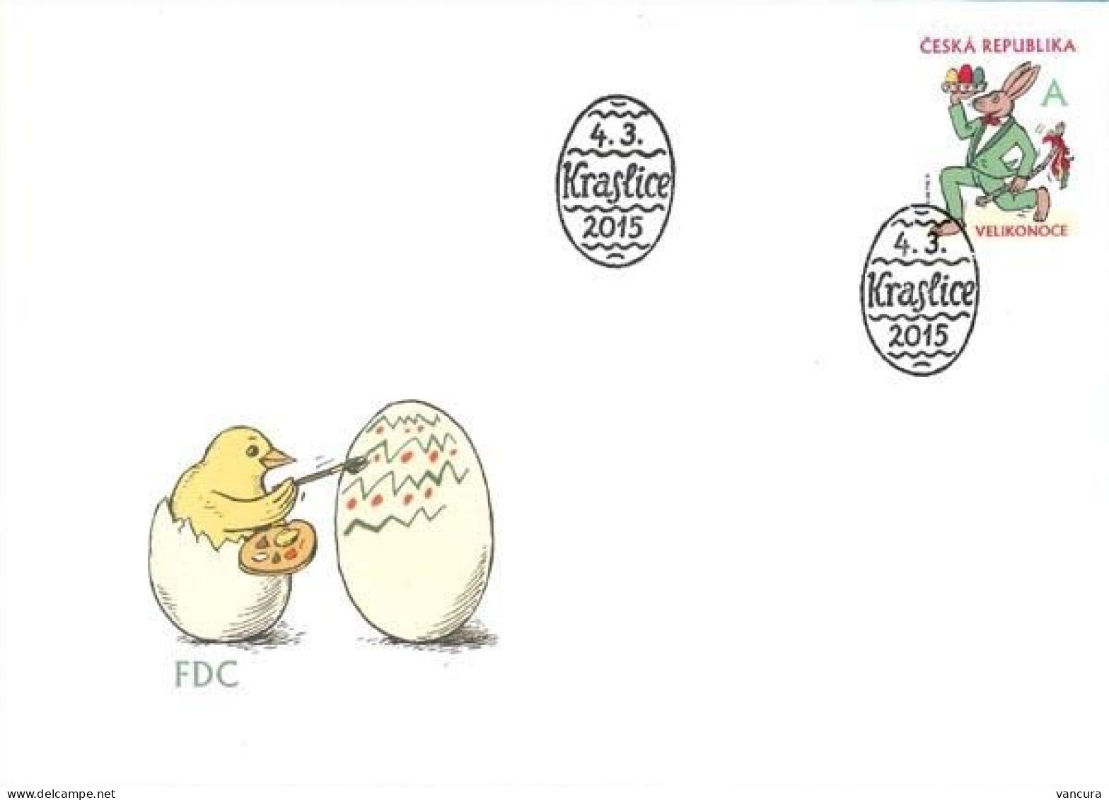 FDC 842 Czech Republic Easter 2015 Hare - Ostern