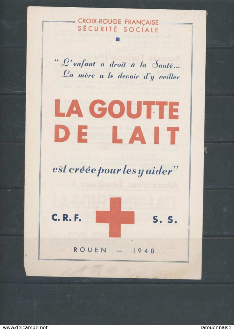 LA GOUTTE DE LAIT - CROIX-ROUGE FRANÇAISE- SÉCURITÈ SOCIALE " L' ENFANT A DROIT A LA SANTÉ - Ohne Zuordnung