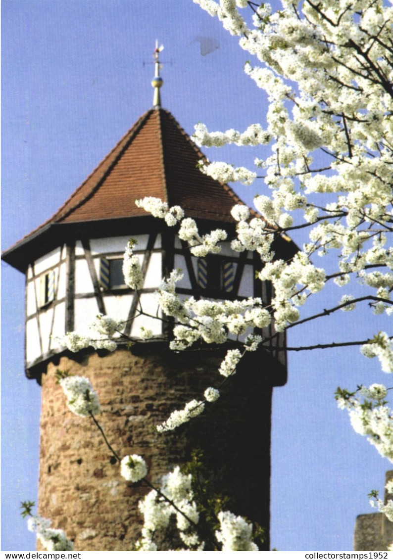 MICHELSTADT, HESSE, PRISON TOWER, ARCHITECTURE, GERMANY POSTCARD - Michelstadt