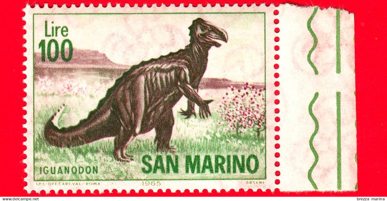 Nuovo - MNH - SAN MARINO - 1965 - Animali Preistorici - Iguanodonte - 100 L. - Ongebruikt