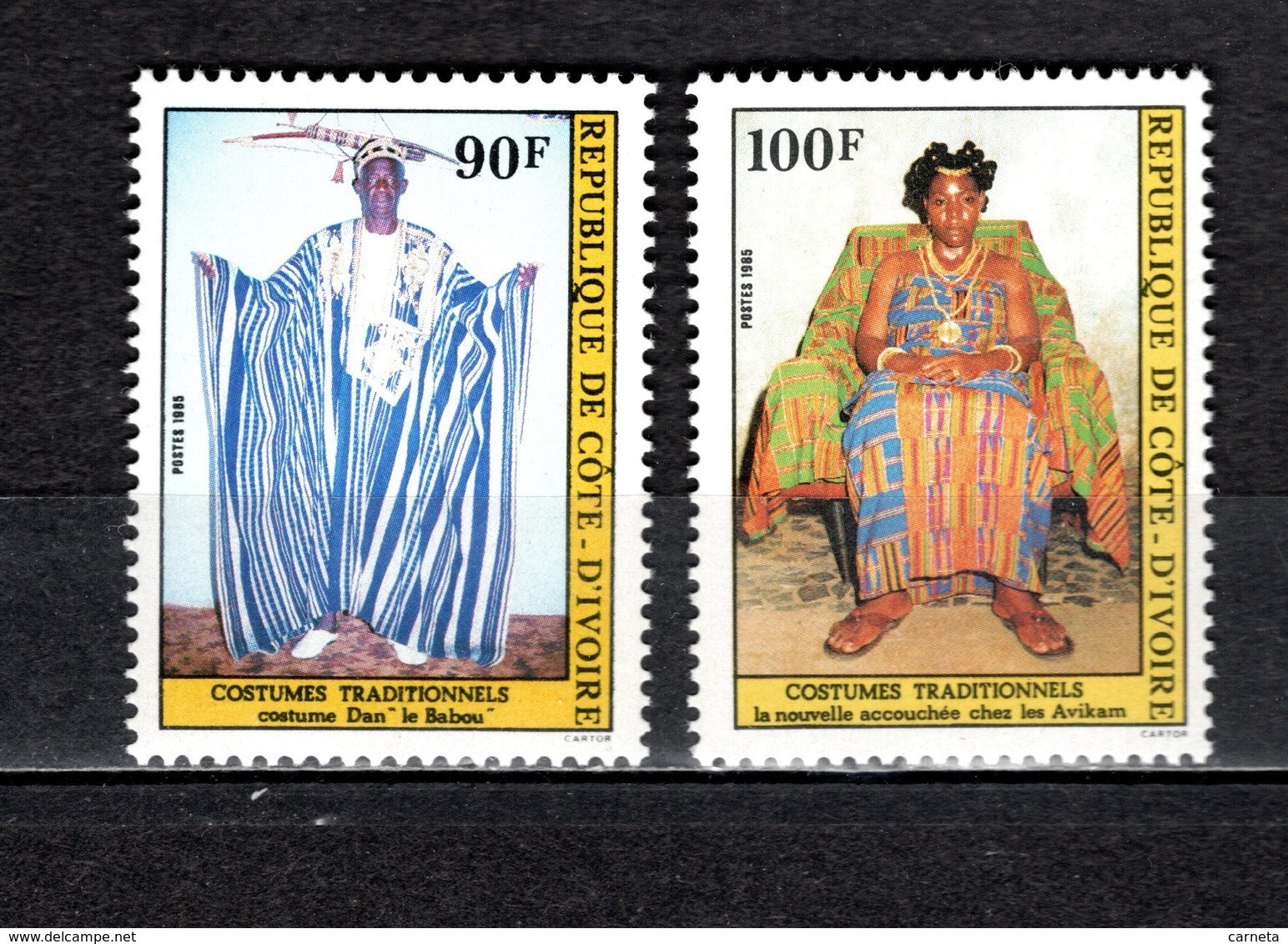 COTE D'IVOIRE N° 707 + 708  NEUFS SANS CHARNIERE COTE 3.00€   COSTUME - Côte D'Ivoire (1960-...)